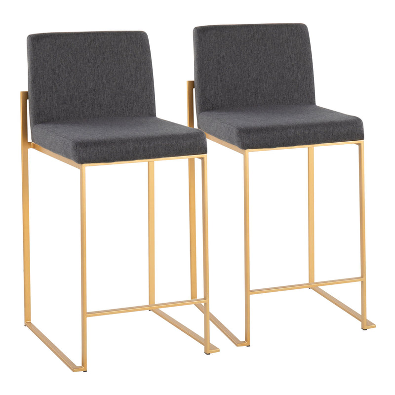Lumi Source Fuji contemporary high back stylish counter stool with sleek design and dark finish, suitable for modern kitchen or bar area.