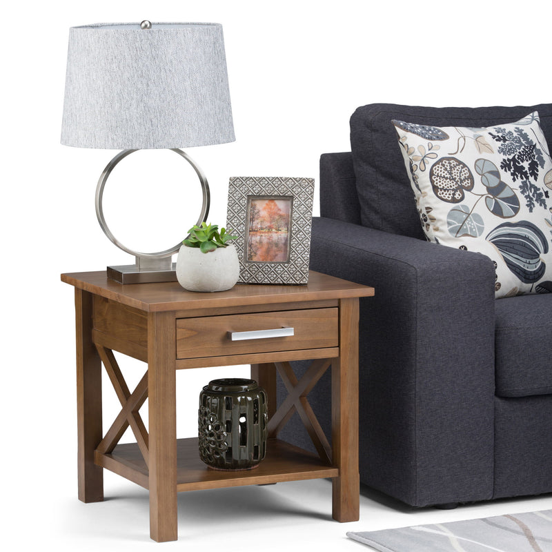 Kitchener - End Table - Medium Saddle Brown - R&R Furniture Gallery (Fountain Valley, CA)