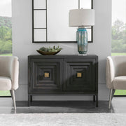 Uttermost Aiken accent cabinet with sleek wood finish and modern design, featuring clean lines and stylish hardware.
