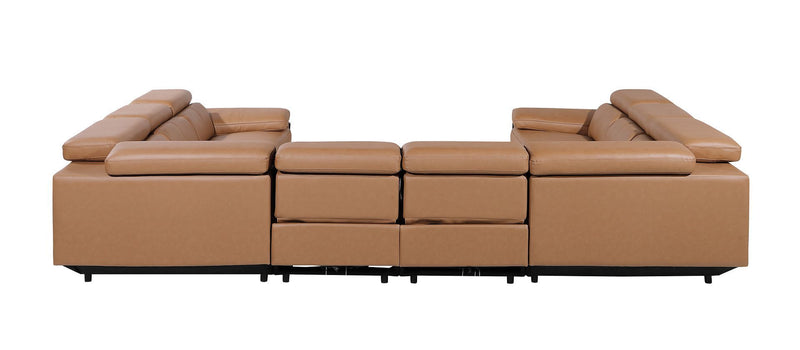 1246 - 8-Piece U-Shaped Modular Power Reclining Sectional With 4 Power Recliners And Power Headrests