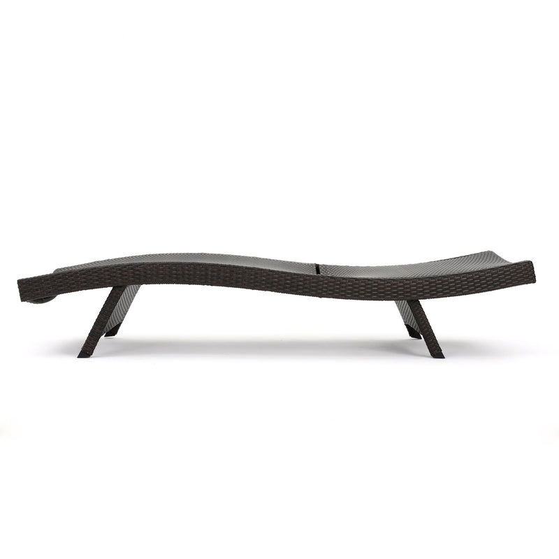 Mysticism Outdoor Chaise Lounge With Adjustable Backrest And Foldable Legs - Brown Multi - R&R Furniture Gallery (Fountain Valley, CA)
