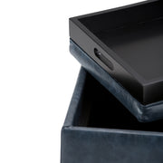 Rockwood - Upholstered Cube Storage Ottoman With Tray - R&R Furniture Gallery (Fountain Valley, CA)