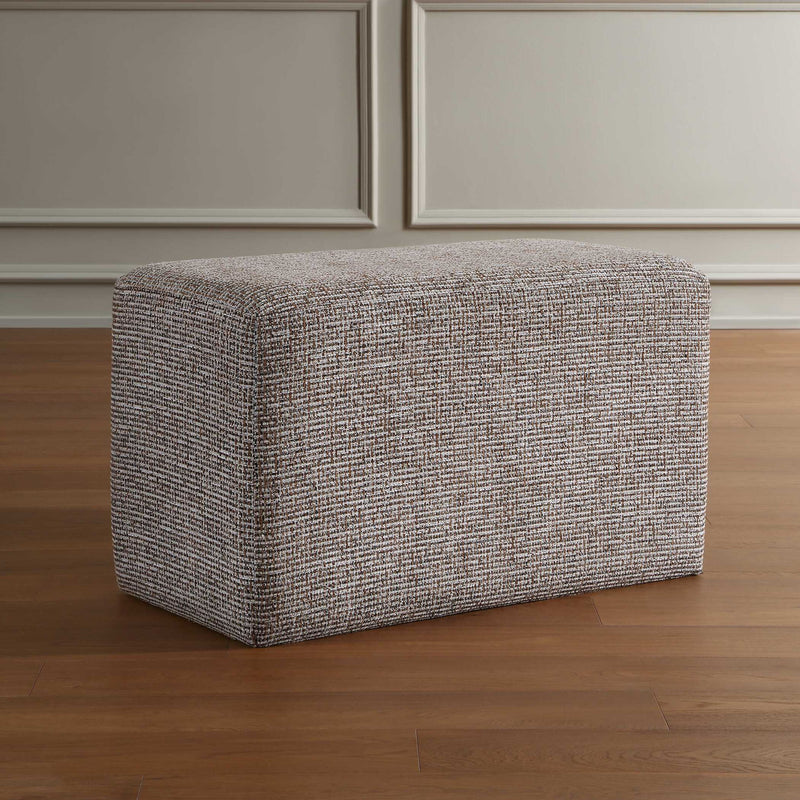 Kelce - Woven Checkered Ottoman - Brown