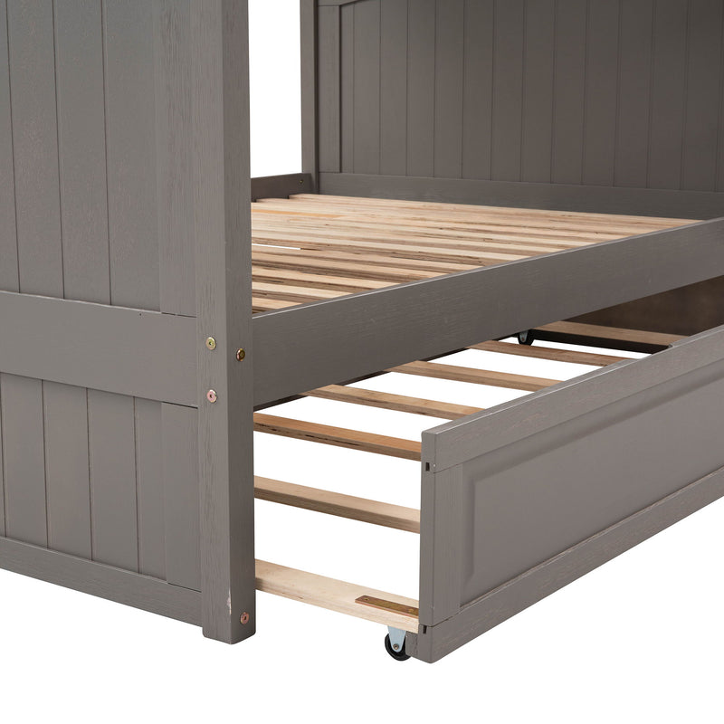 Bunk Bed With Twin Size Trundle, Guardrails - R&R Furniture Gallery (Fountain Valley, CA)