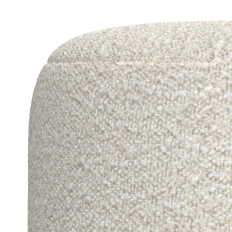 Chantal - Round Pouf - White - R&R Furniture Gallery (Fountain Valley, CA)