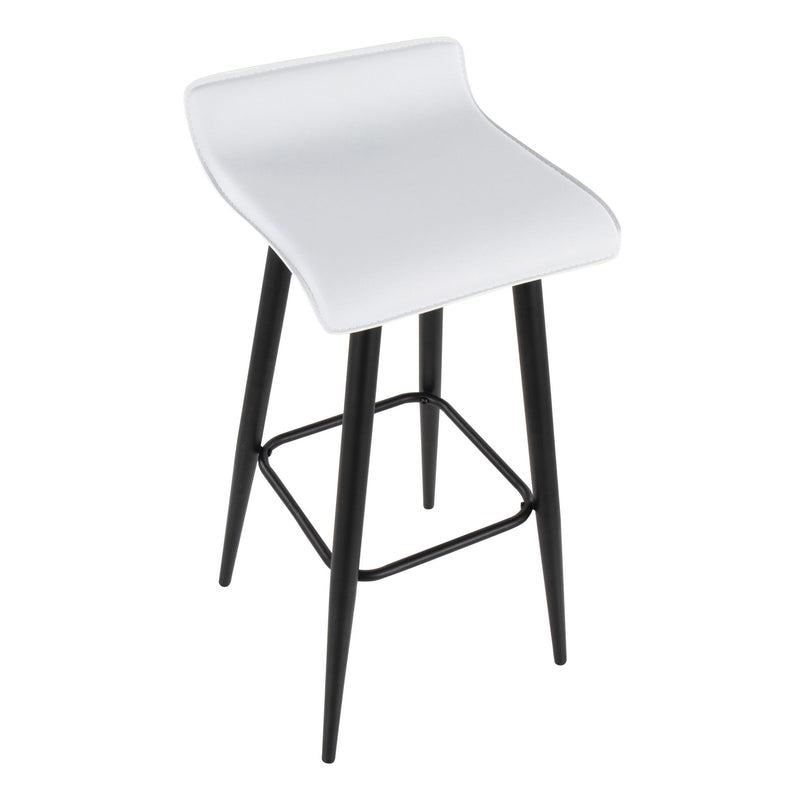 Set of two Lumi Source Ale contemporary fixed height bar stools with sleek design and wooden seats.
