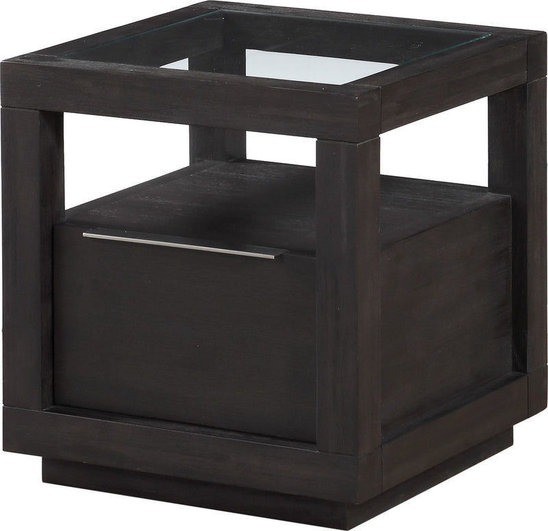 Oxford One Drawer End Table in Basalt Grey