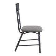 Edina - Side Chair (Set of 2) - Gray Fabric, Oak & Sandy Black - R&R Furniture Gallery (Fountain Valley, CA)