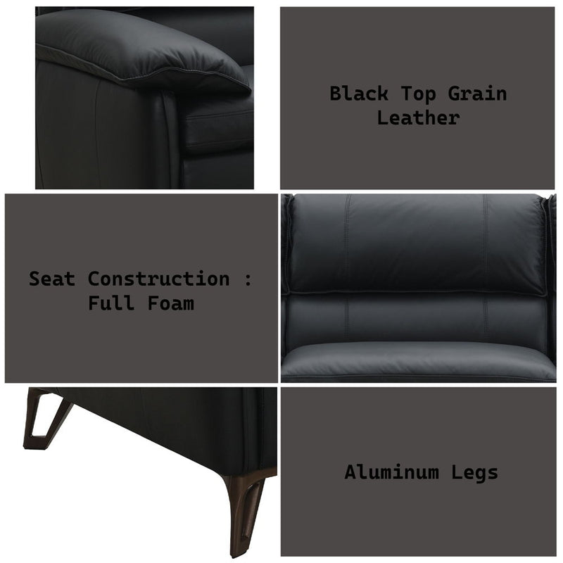 Eilene - Chair - Black Top Grain Leather - R&R Furniture Gallery (Fountain Valley, CA)