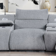 Fullar - Modular Power Motion Armless Recliner - Light Gary Chenille - R&R Furniture Gallery (Fountain Valley, CA)