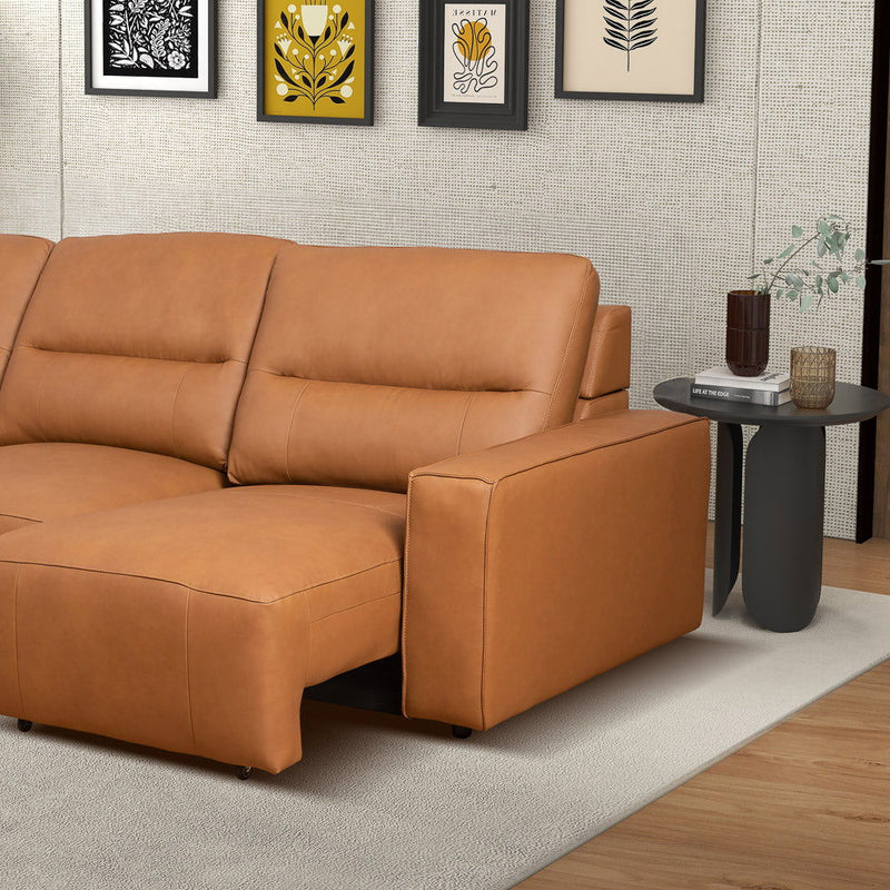 Grant - Triple Power Convertible Sofa - Cognac - R&R Furniture Gallery (Fountain Valley, CA)