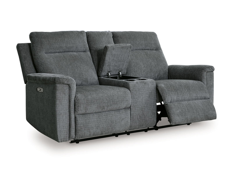 Barnsana - Dbl Power Reclining Loveseat With Console - R&R Furniture Gallery (Fountain Valley, CA)