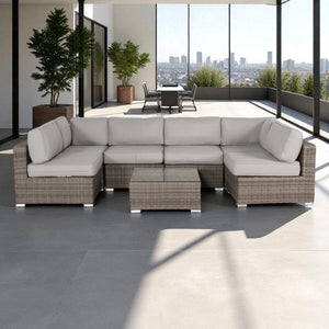 Outdoor Wicker Seating Group With Cushions