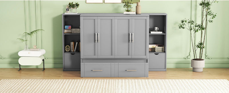 Murphy Bed With Shelves, Drawers And USB Ports - R&R Furniture Gallery (Fountain Valley, CA)