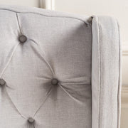 Twilight Fully Upholstered Fabric Wingback Queen Bed - Ivory - R&R Furniture Gallery (Fountain Valley, CA)