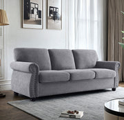 Soft Sofa, Upholstered 3 Seater Couch With High Density Foam, Loose Back Cushions And Turned Legs - R&R Furniture Gallery (Fountain Valley, CA)