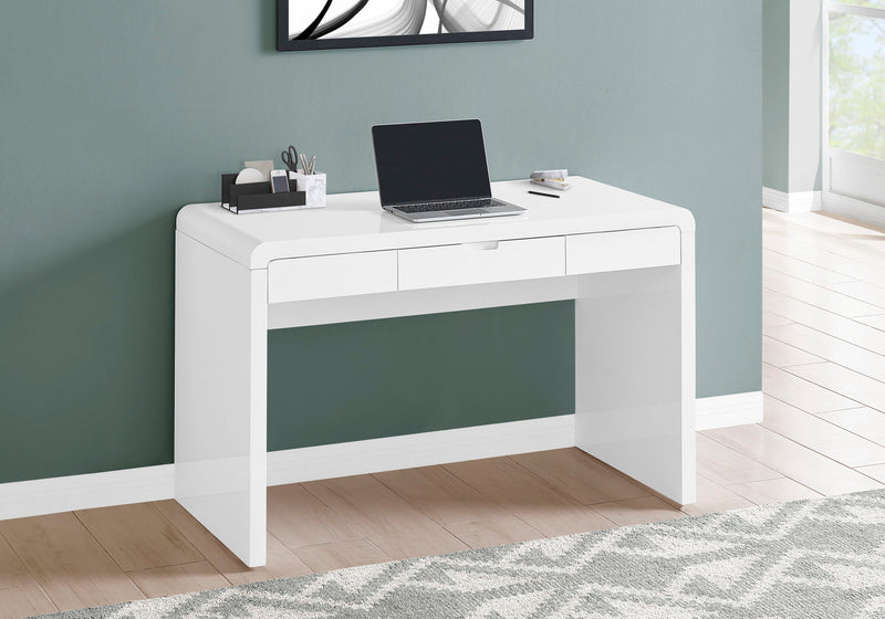 Computer Desk For Home Office, Storage Drawers, Contemporary & Modern - White - R&R Furniture Gallery (Fountain Valley, CA)