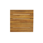 Set of 2 Noble House outdoor bar stools with slat wood seats and metal frames, ideal for patio or backyard seating.