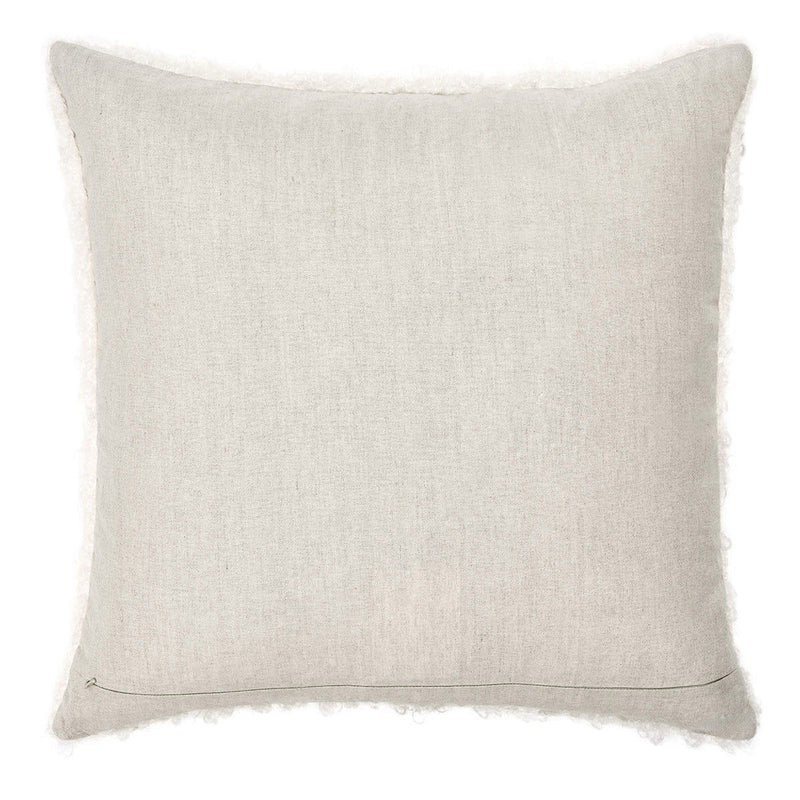 Ivory Carters 22x22 inch accent pillow by Classic Home, featuring soft fabric and decorative stitching for cozy home decor.