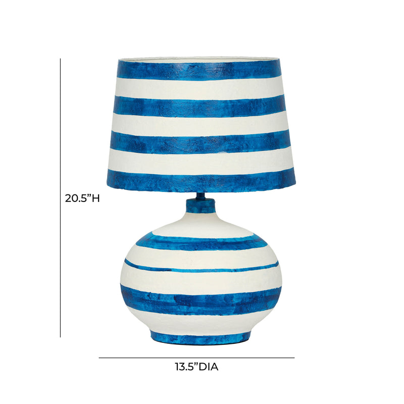 Positano - Striped Papier Mache Table Lamp - R&R Furniture Gallery (Fountain Valley, CA)