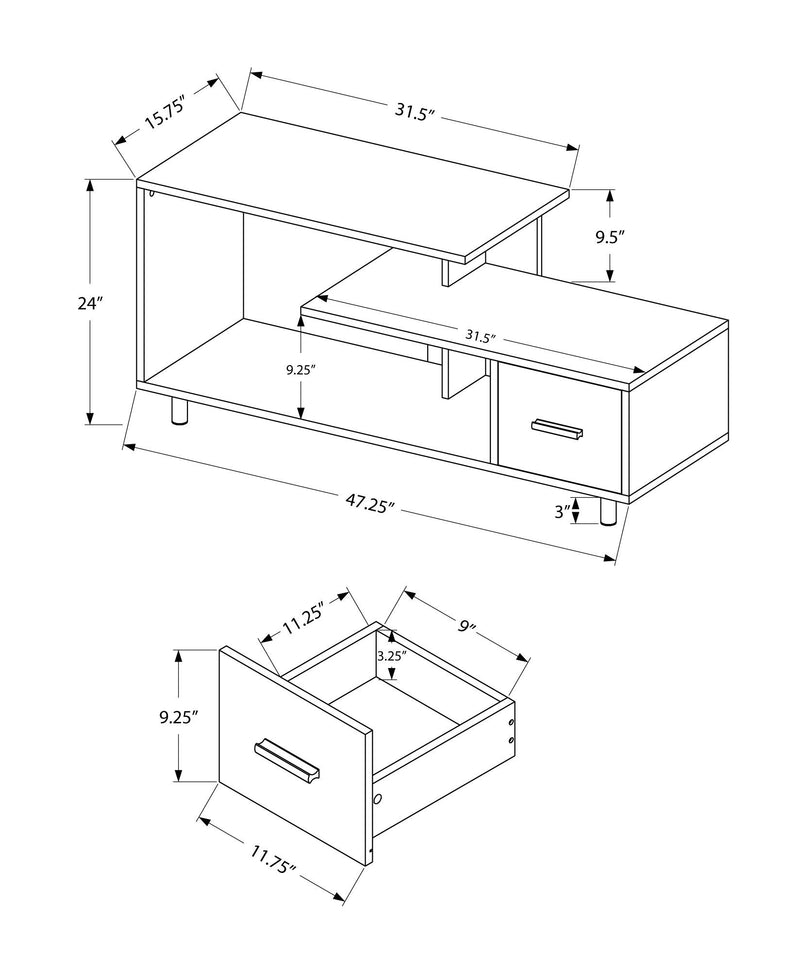 TV Stand, Console, Media Entertainment Center, Storage Drawer, Contemporary - R&R Furniture Gallery (Fountain Valley, CA)