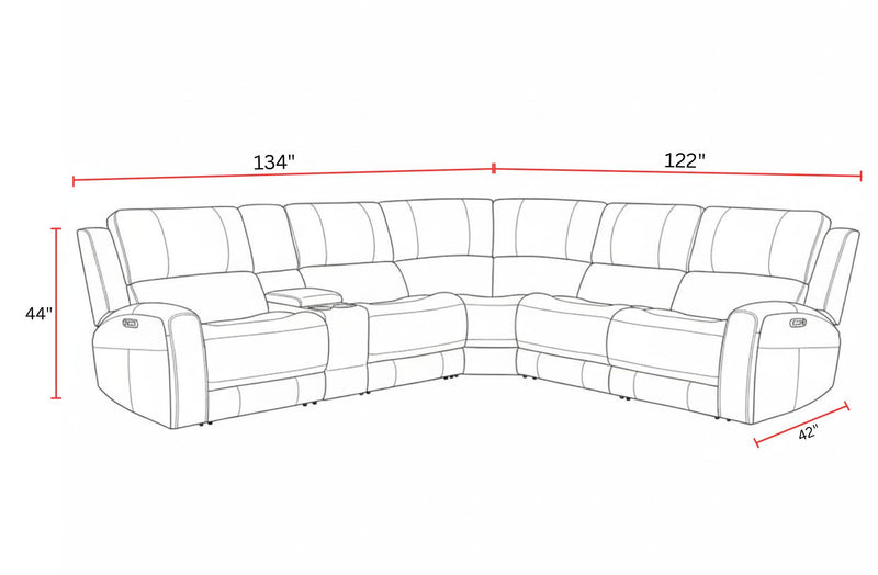 Belmont - Zero Gravity Power Reclining Sectional With Power Adjustable Headrests - R&R Furniture Gallery (Fountain Valley, CA)
