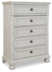 Robbinsdale - Five Drawer Chest - Youth - Antique White - R&R Furniture Gallery (Fountain Valley, CA)