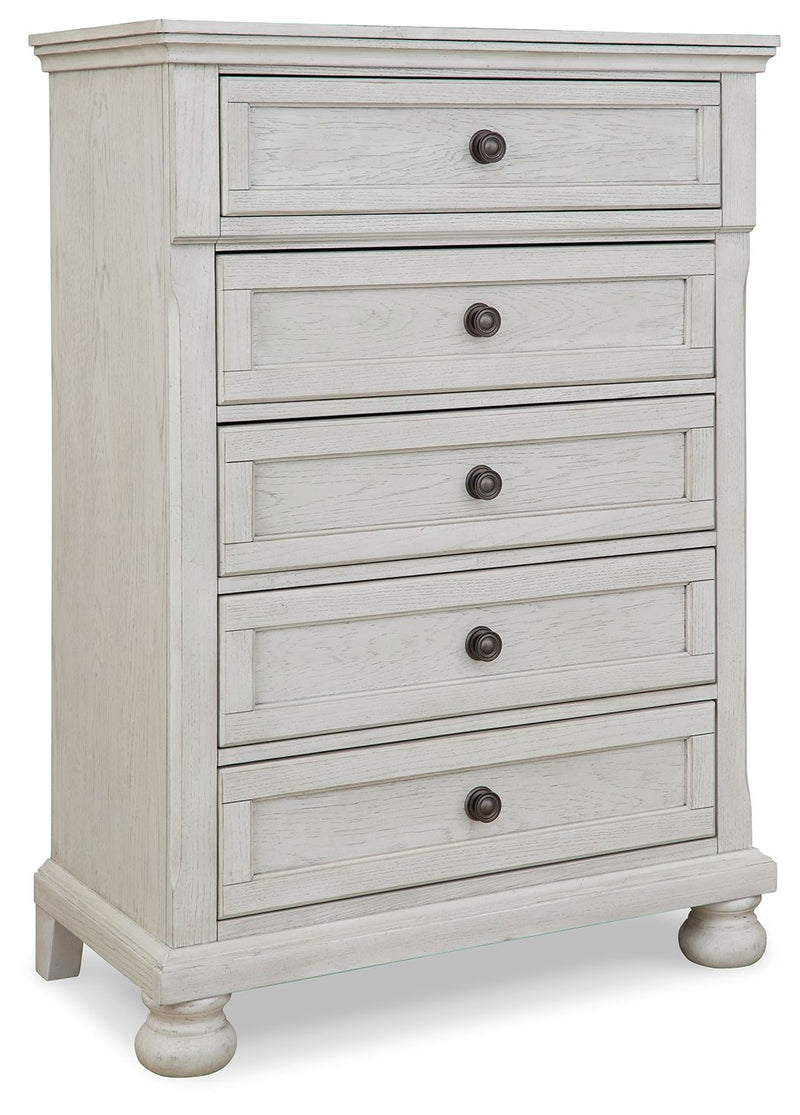 Robbinsdale - Five Drawer Chest - Youth - Antique White - R&R Furniture Gallery (Fountain Valley, CA)
