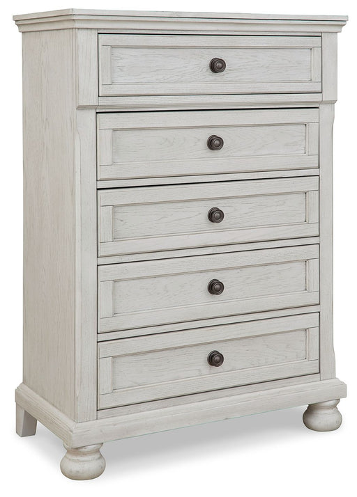 Robbinsdale - Five Drawer Chest - Youth - Antique White - R&R Furniture Gallery (Fountain Valley, CA)