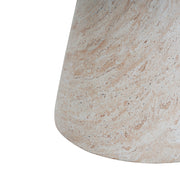 Lightweight beige concrete side table with travertine surface, suitable for outdoor and indoor use by Noble House.