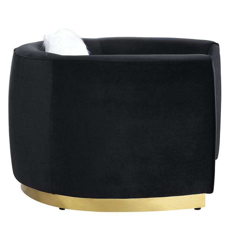 Achelle - Chair With Pillow - Black Velvet