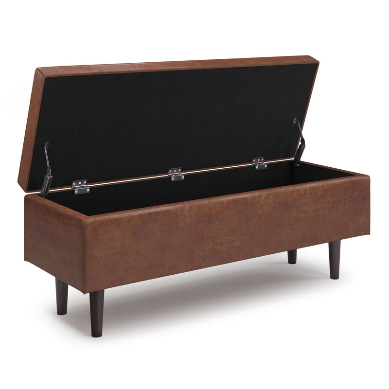 Shay - Large Square Coffee Table Storage Ottoman Mid-Century Style - R&R Furniture Gallery (Fountain Valley, CA)