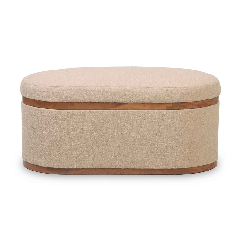 Olivier - Boucle Oval Storage Ottoman - R&R Furniture Gallery (Fountain Valley, CA)