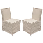 Sonoma 2-Pack Dining Chairs with Wood Legs and Sand Linen Removable Slipcover by Diamond Sofa