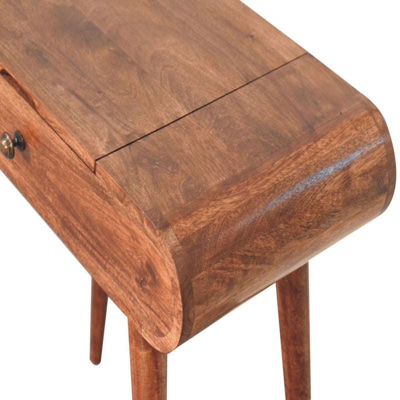 Mini Dressing Table With Foldable Mirror - Caramel - R&R Furniture Gallery (Fountain Valley, CA)