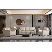 Pacific Palisades - Loveseat - Beige Leather - R&R Furniture Gallery (Fountain Valley, CA)
