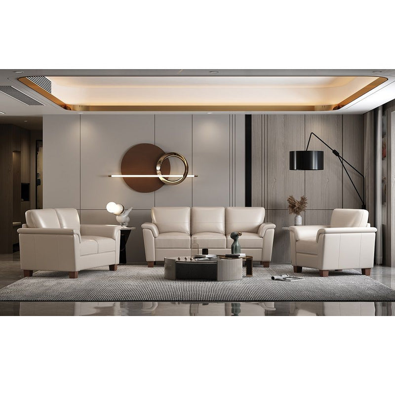 Pacific Palisades - Loveseat - Beige Leather - R&R Furniture Gallery (Fountain Valley, CA)