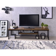 Bob - TV Stand - Weathered Oak & Black Metal - R&R Furniture Gallery (Fountain Valley, CA)
