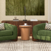 Kenzie - Fluted Pillar Round Accent Side Table - Light Natural Brown - R&R Furniture Gallery (Fountain Valley, CA)