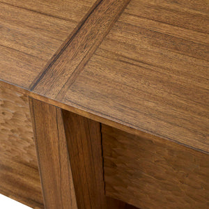 Hewned Joist - 4 Door Cabinet - Dark Brown