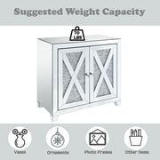 Noralie - 2 Door Console Cabinet - Mirrored & Faux Diamonds - R&R Furniture Gallery (Fountain Valley, CA)