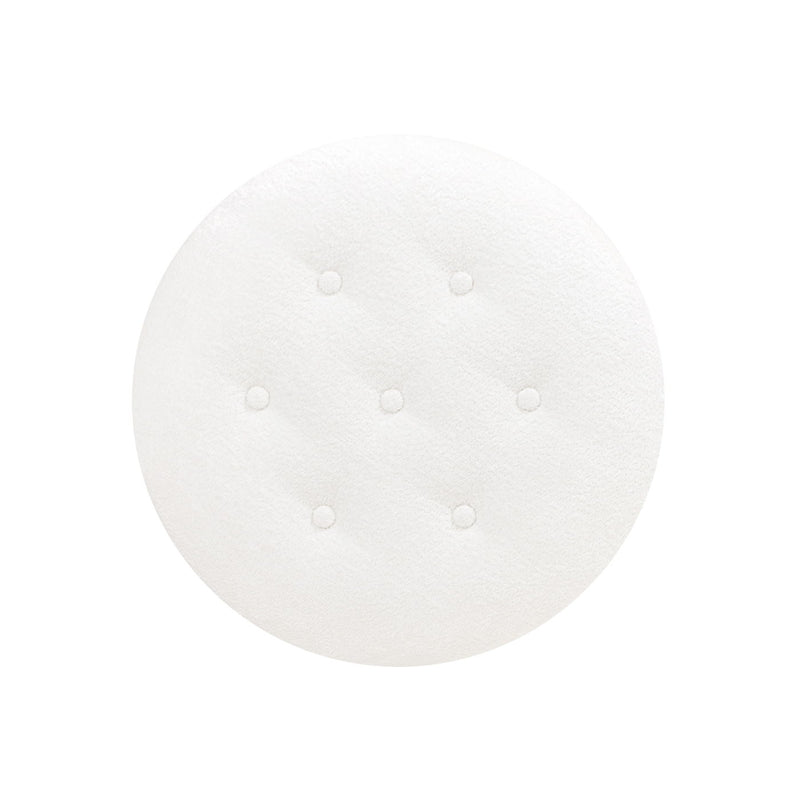 Yolanda - Round Upholstered Accent Ottoman - Almond White - R&R Furniture Gallery (Fountain Valley, CA)