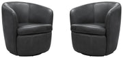 Barolo - 100% Italian Leather Swivel Club Chair (Set of 2) - R&R Furniture Gallery (Fountain Valley, CA)