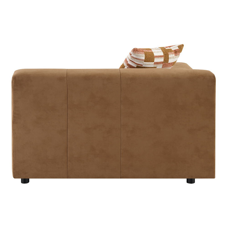Zoey - Modular - LF Arm Chair With Pillow - Chocolate Suede - R&R Furniture Gallery (Fountain Valley, CA)