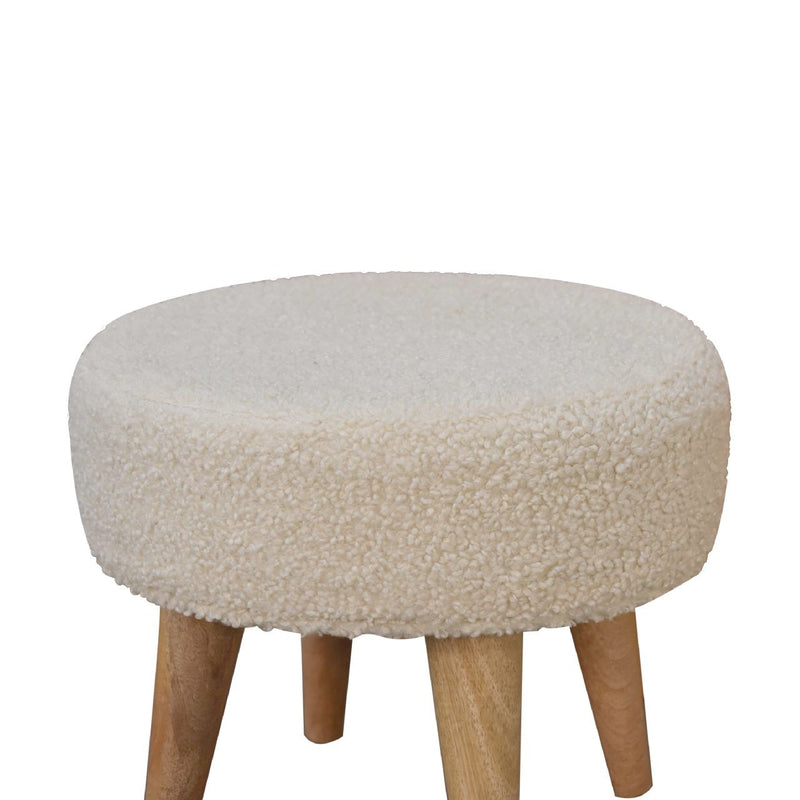 Petite Footstool - Cream / Brown - R&R Furniture Gallery (Fountain Valley, CA)