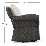 Amaya - Outdoor Swivel Rocker Chair With Water Resistant Cushions - Brown / Beige - R&R Furniture Gallery (Fountain Valley, CA)