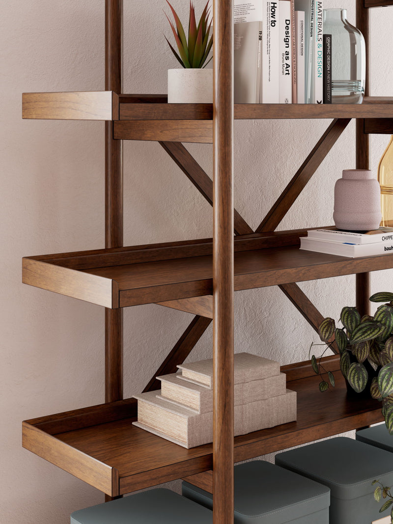 Lyncott - Bookcase - Brown - R&R Furniture Gallery (Fountain Valley, CA)