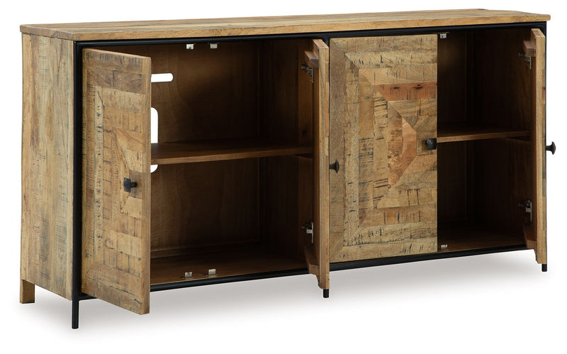 Camney - Accent Cabinet - Brown / Black - R&R Furniture Gallery (Fountain Valley, CA)