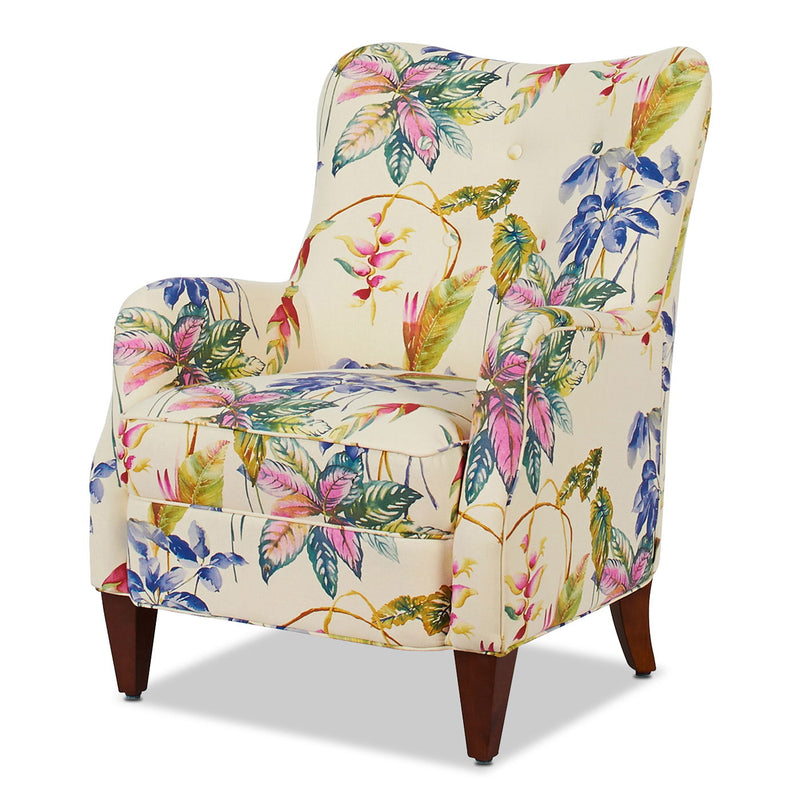 Paradise - Upholstered Arm Chair Floral Printed On Cotton - Off-White - R&R Furniture Gallery (Fountain Valley, CA)