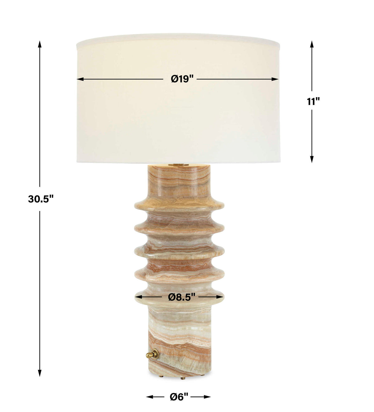 Ring Around - Onyx Table Lamp - Light Brown